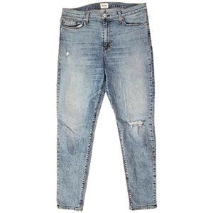 HUDSON Nico Midrise Ankle Distressed Denim Super Skinny Jeans Women's 33